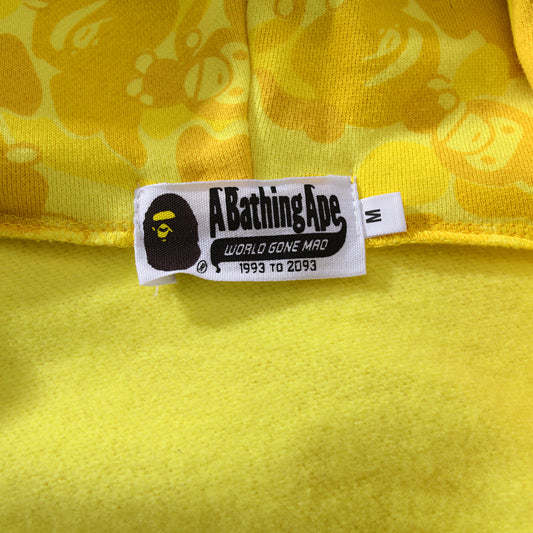 BAPE Yellow Camo Shark Zip Hoodie