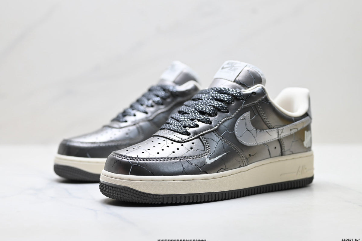 Nike Air Force 1 Low Dark Gray Metallic Unisex Sneakers Style 14