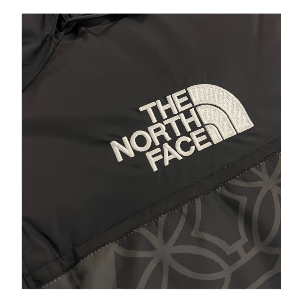 The North Face 1996 Nuptse Patterned Puffer Jacket in Black | 700-Fill