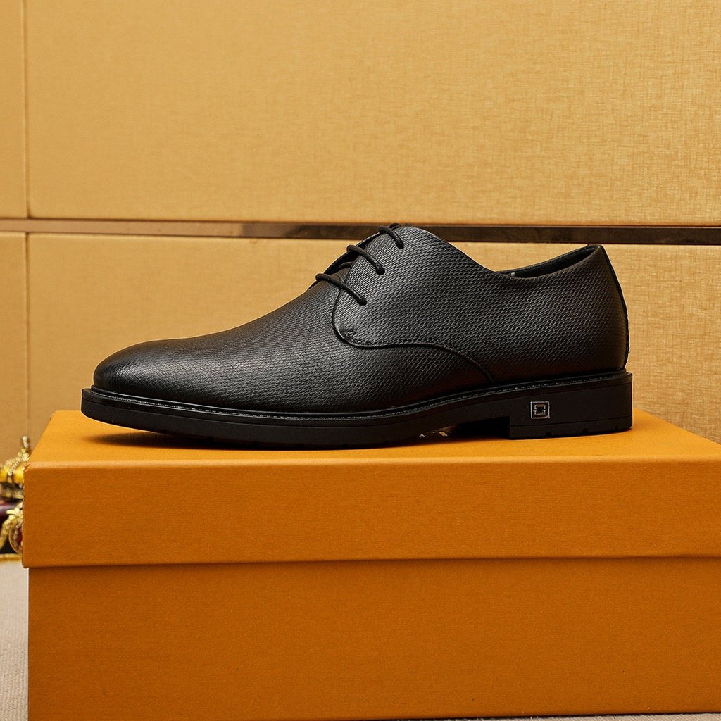 Louis Vuitton Black Textured Lace-Up Dress Shoes