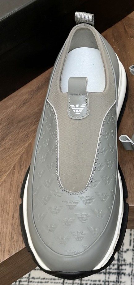 Emporio Armani Gray Slip-On Sneakers