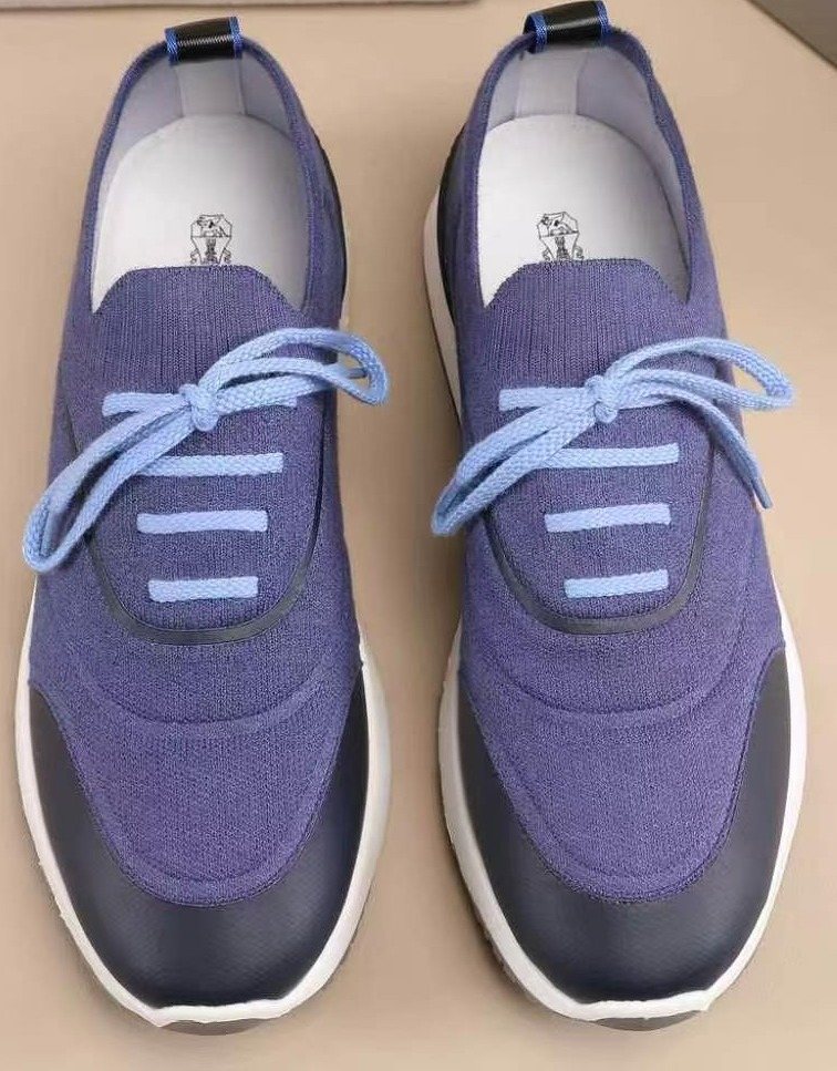 Brunello Cucinelli Blue Black & White Sneakers