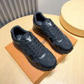 Louis Vuitton Black & Dark Gray Low-Top Sneakers - Padded Collar