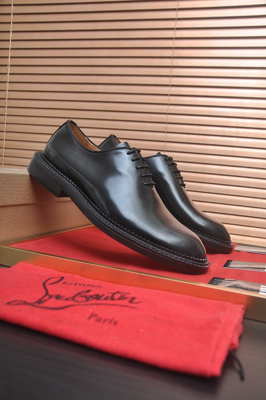 Christian Louboutin Black Lace-Up Dress Shoes