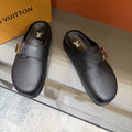 Louis Vuitton Textured Buckle Mule Sandals