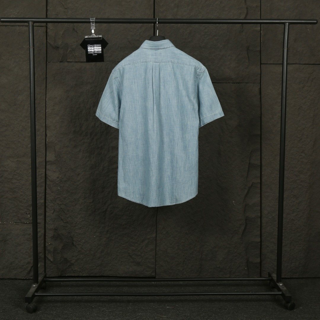 Ralph Lauren Slub Denim Short-Sleeve Button-Up Shirt