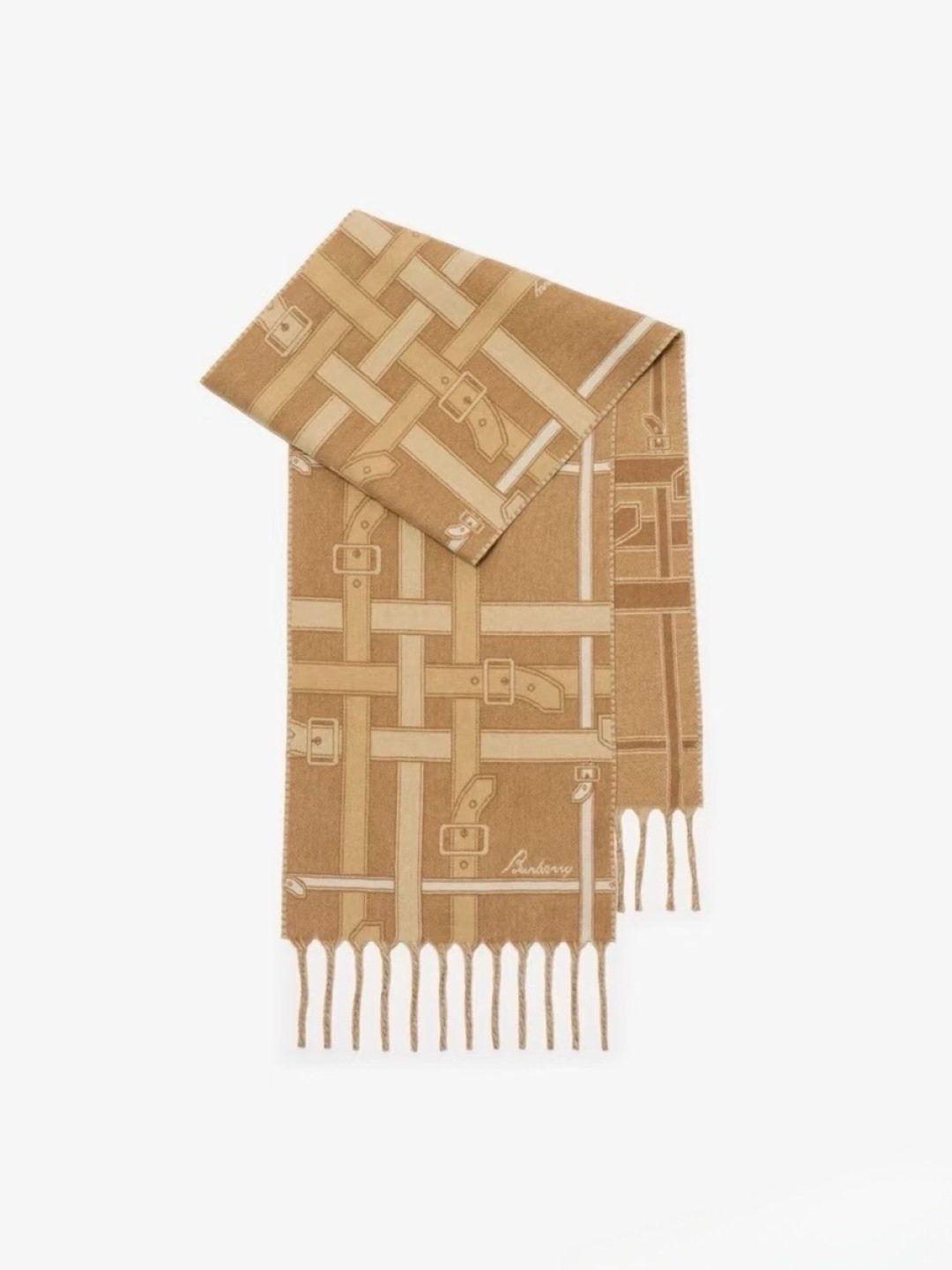 Burberry Reversible Cashmere Fringe Scarf