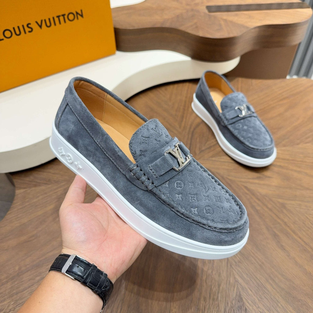 Louis Vuitton Men's Embossed Slip-On Sneakers