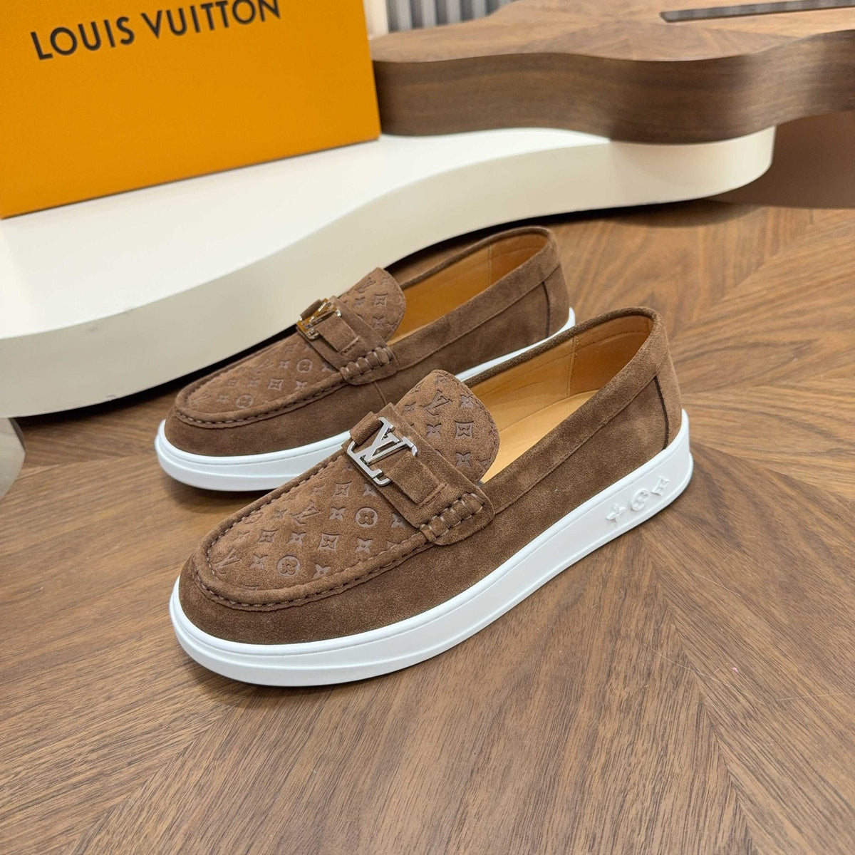 Louis Vuitton Men's Embossed Slip-On Sneakers