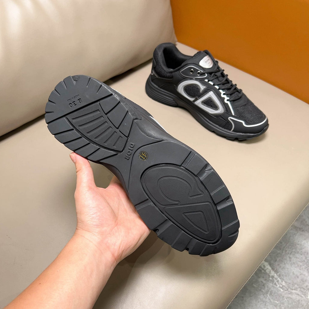 Dior Black and Dark Gray Mesh Sneakers