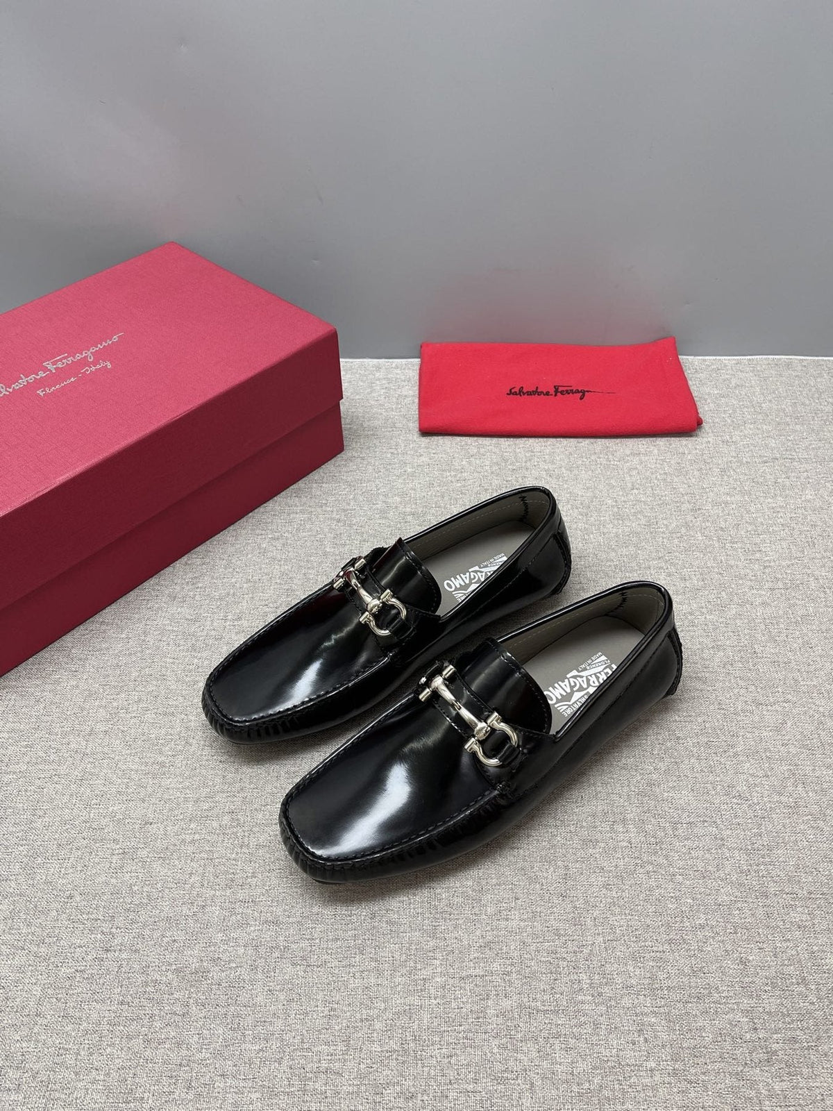 Ferragamo Men's Metal-Hardware Driving Loafers