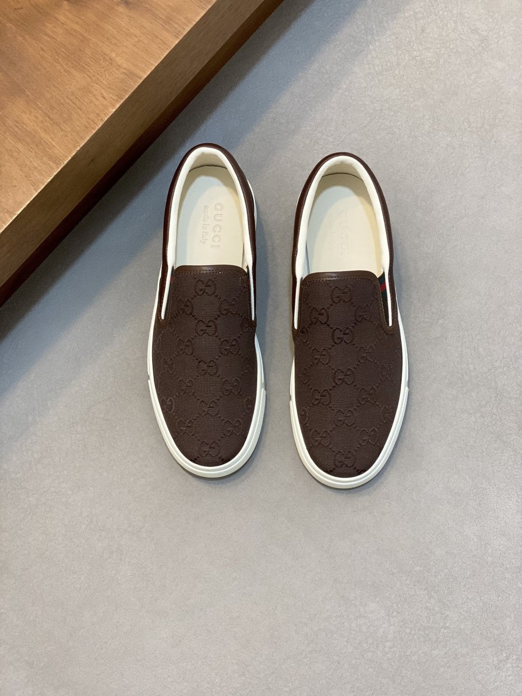 Gucci Patterned Slip-On Sneakers