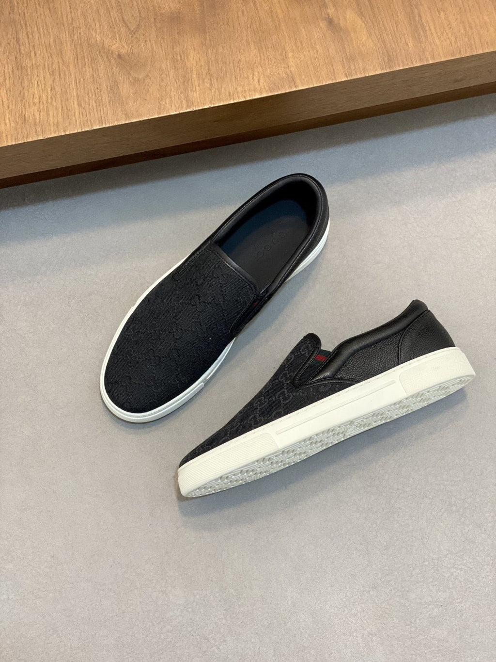 Gucci Patterned Slip-On Sneakers