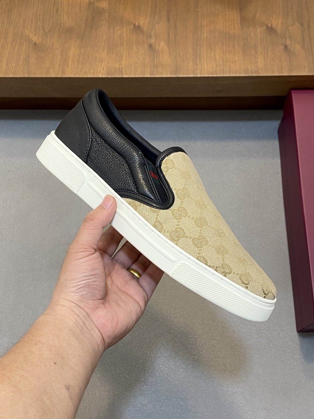 Gucci Patterned Slip-On Sneakers