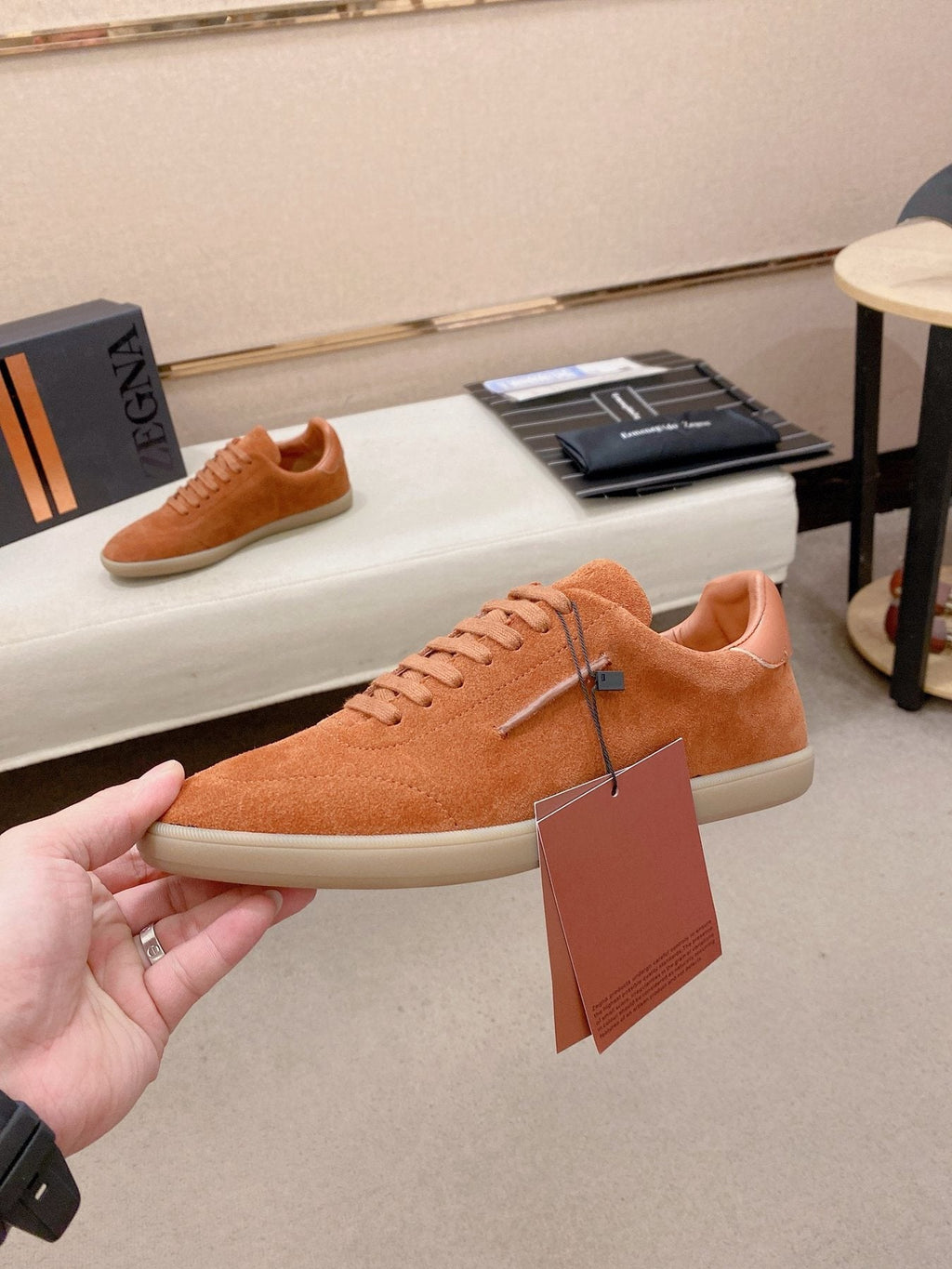 Zegna Men's Suede Low-Top Sneakers