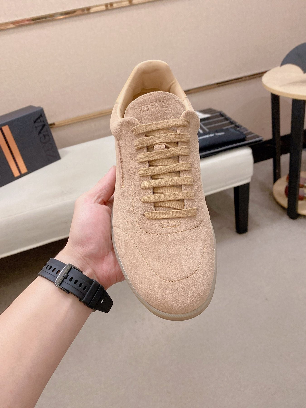 Zegna Men's Suede Low-Top Sneakers