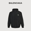 Balenciaga Side Woven Tape Chest 3M Embroidered Hooded Zip-Up Jacket