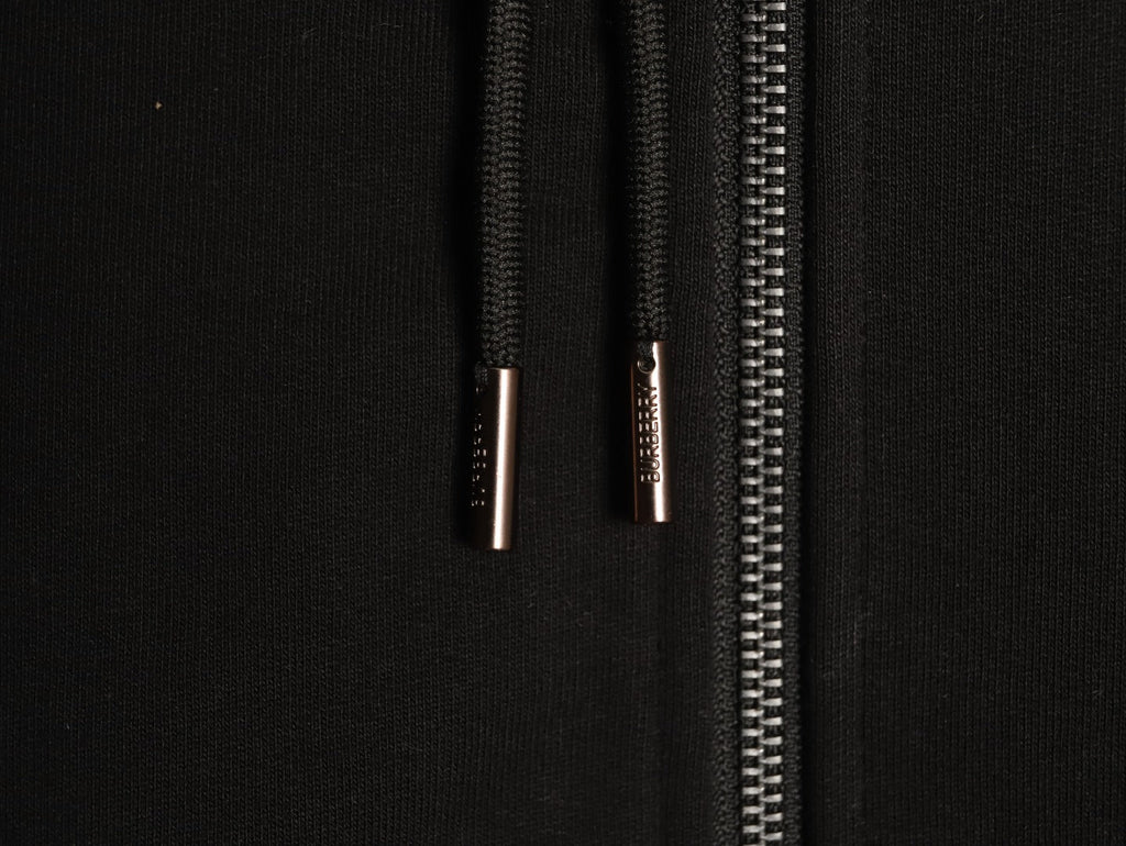 Burberry Equestrian Knight Check-Detail Zip Hoodie - Black