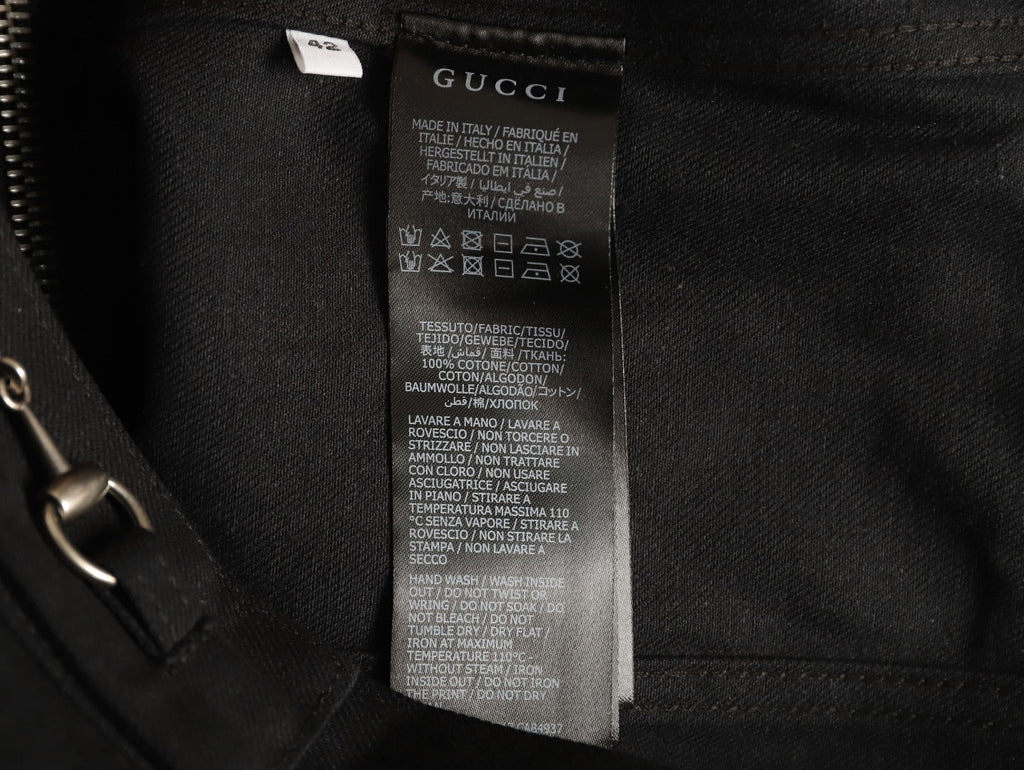 Gucci Horsebit-Style Hem Stand-Collar Zip Jacket - Black